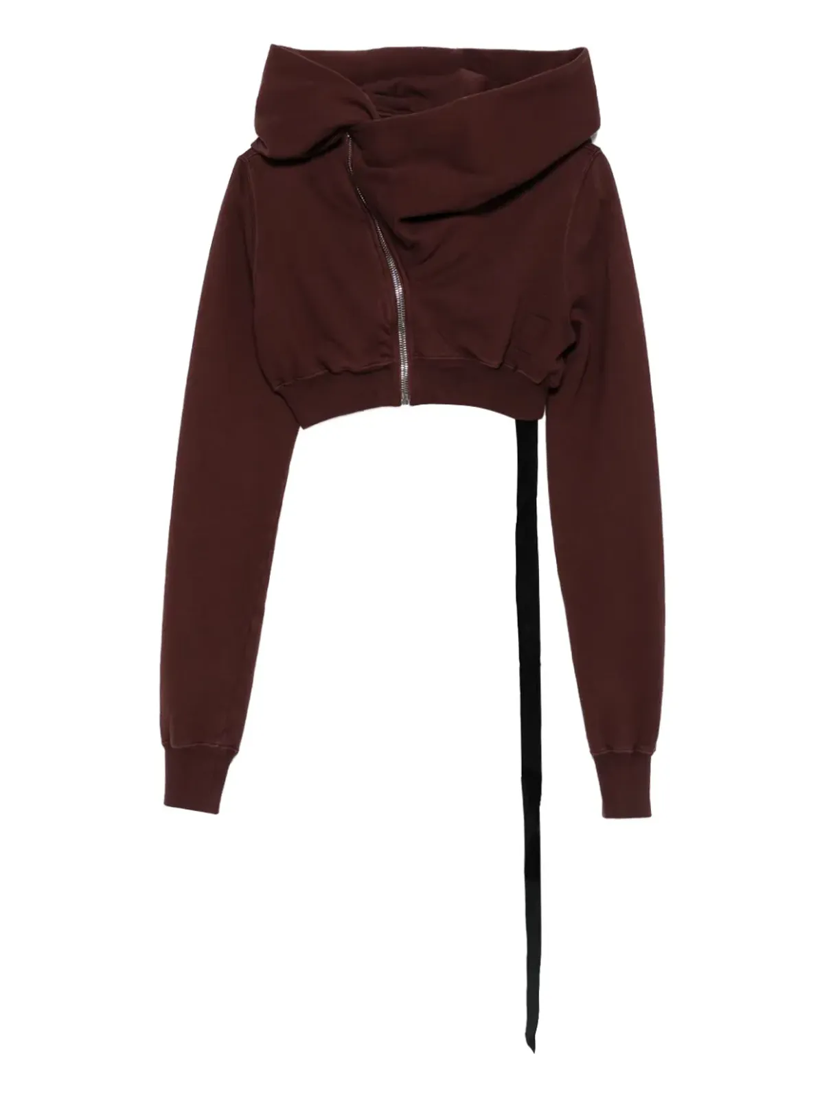 Rick Owens DRKSHDW カウルネックジップフロント cropped スウェットシャツ - レッド - 画像1