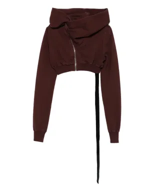 Rick Owens DRKSHDW カウルネックジップフロント cropped スウェットシャツ - レッド - サムネイル1