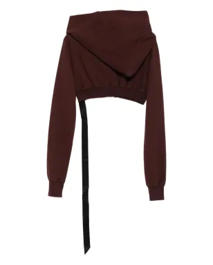 Rick Owens DRKSHDW カウルネックジップフロント cropped スウェットシャツ - レッド - サムネイル2