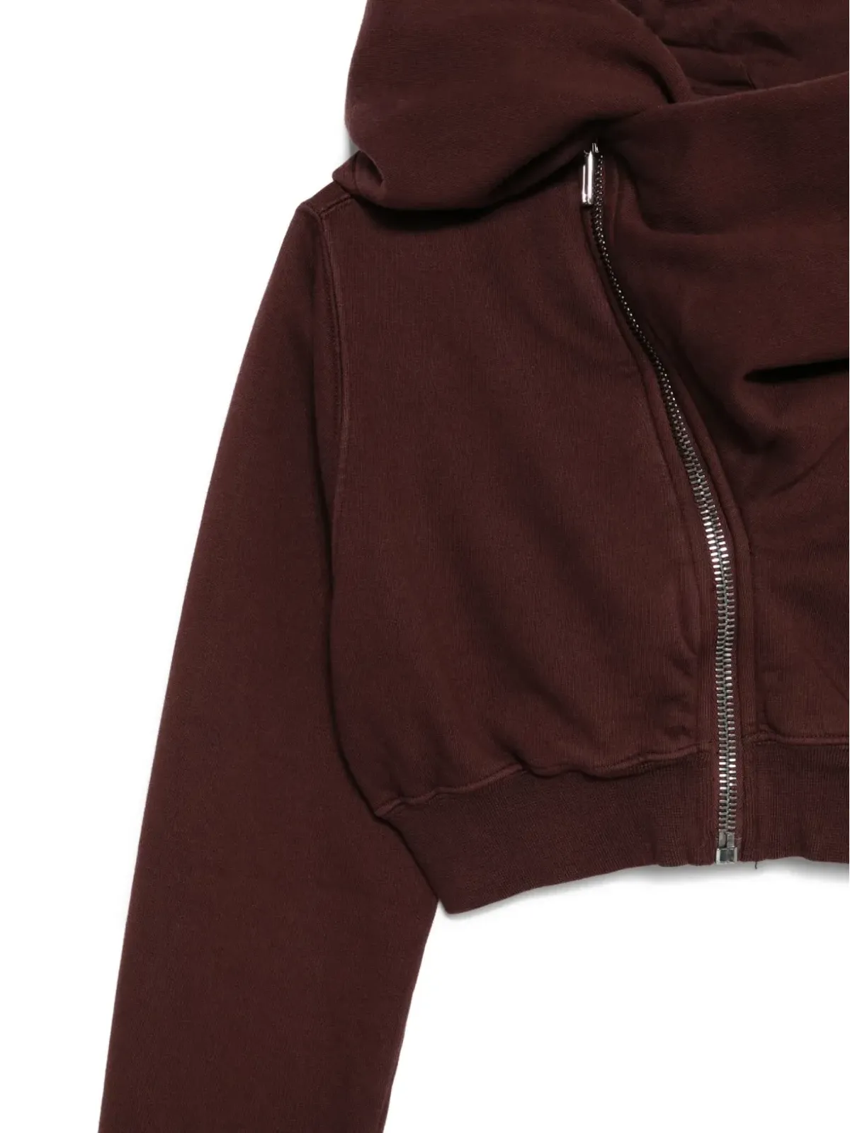 Rick Owens DRKSHDW カウルネックジップフロント cropped スウェットシャツ - レッド - 画像3