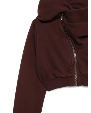Rick Owens DRKSHDW カウルネックジップフロント cropped スウェットシャツ - レッド - サムネイル3