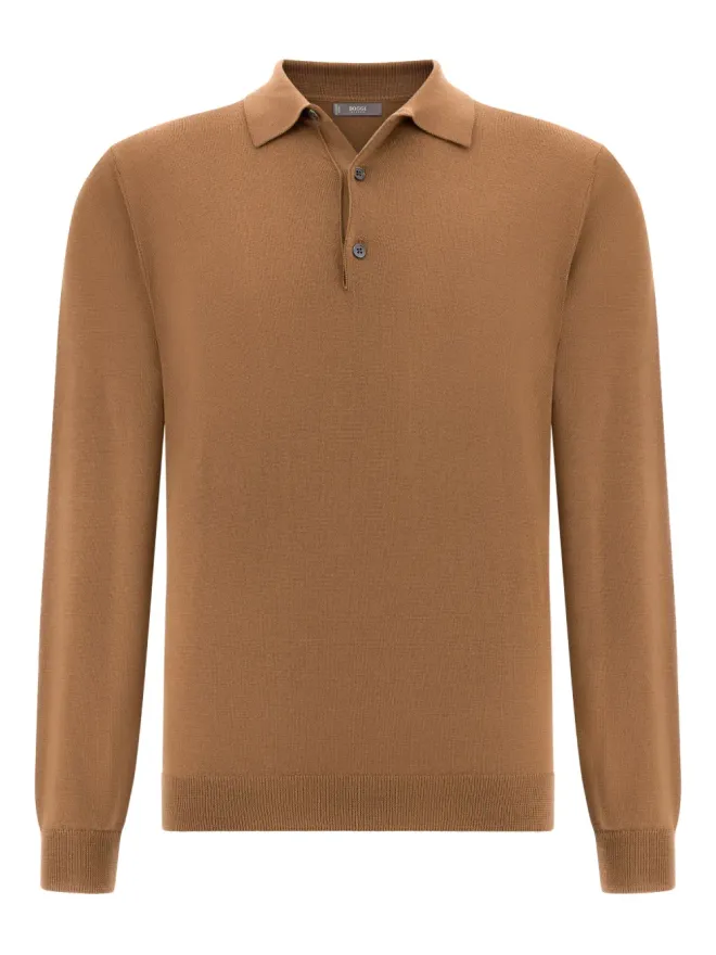 Boggi Milano Boggi Milano ウールポロセーター - ブラウンの商品画像