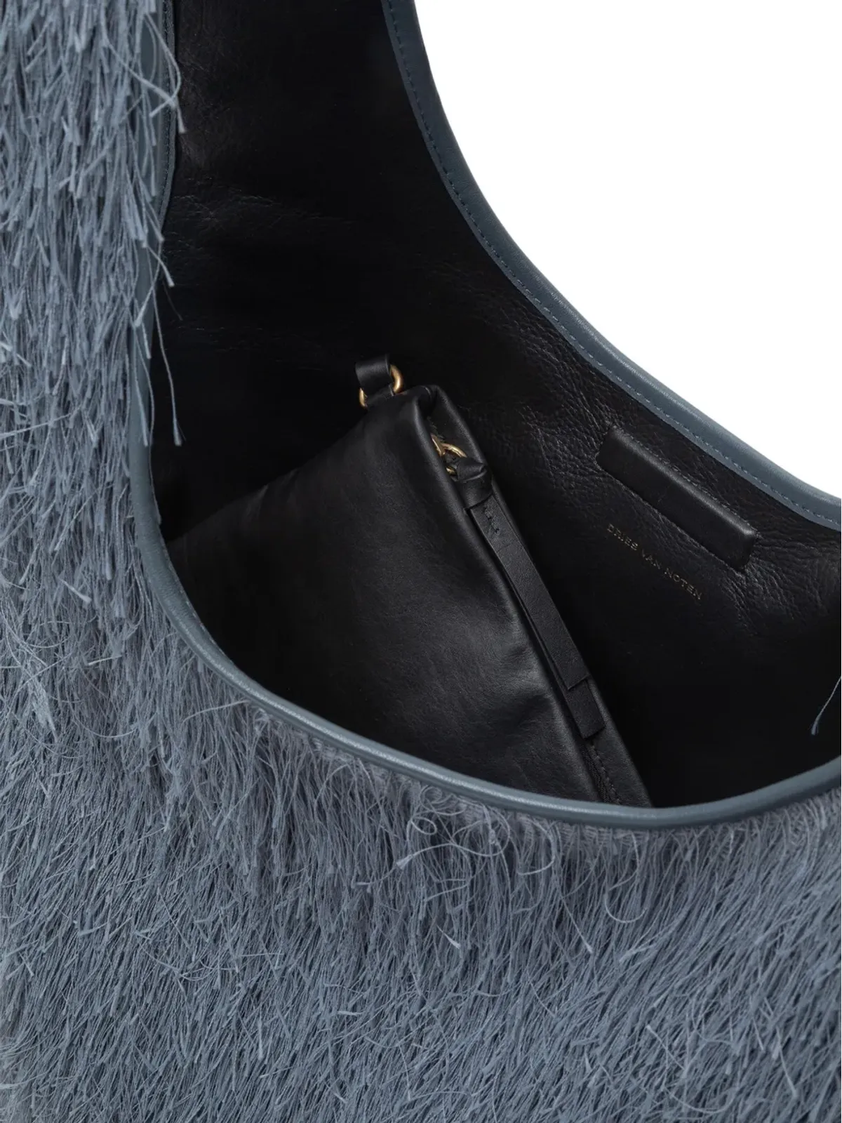 DRIES VAN NOTEN フリンジ付きトートバッグ グレー - 画像5
