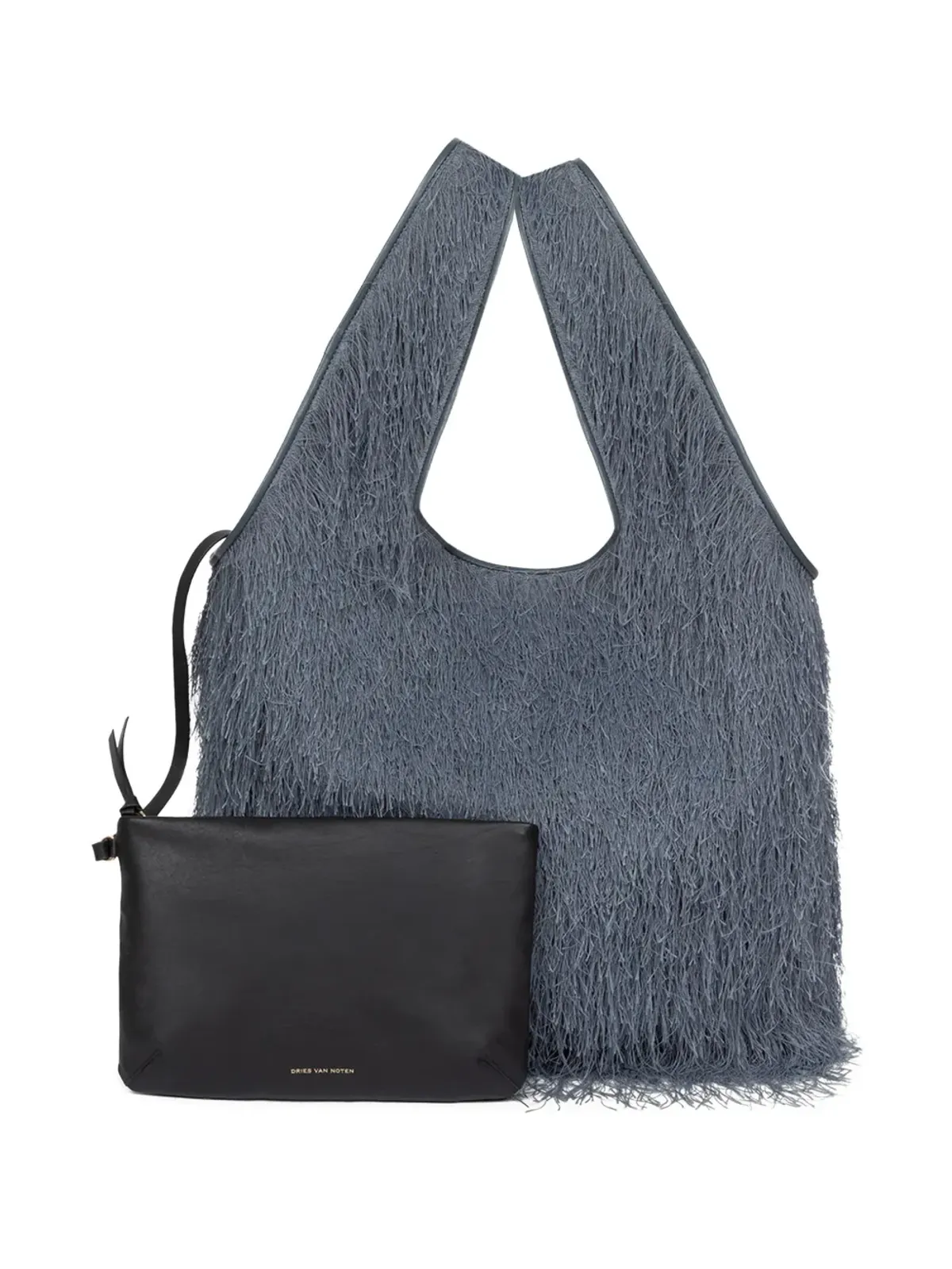 DRIES VAN NOTEN フリンジ付きトートバッグ グレー - 画像4