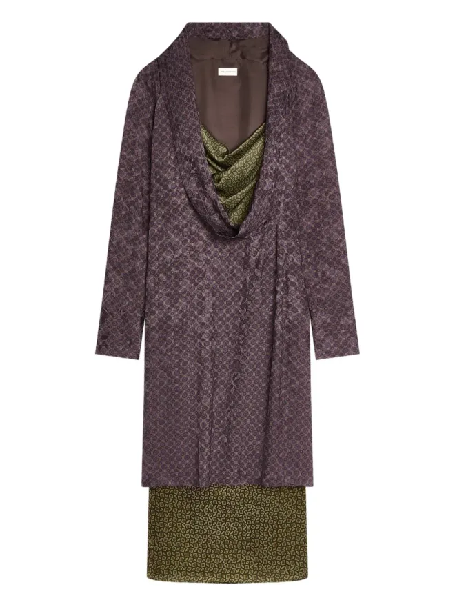 Dries Van Noten DRIES VAN NOTEN レイヤード柄ミディドレスの商品画像