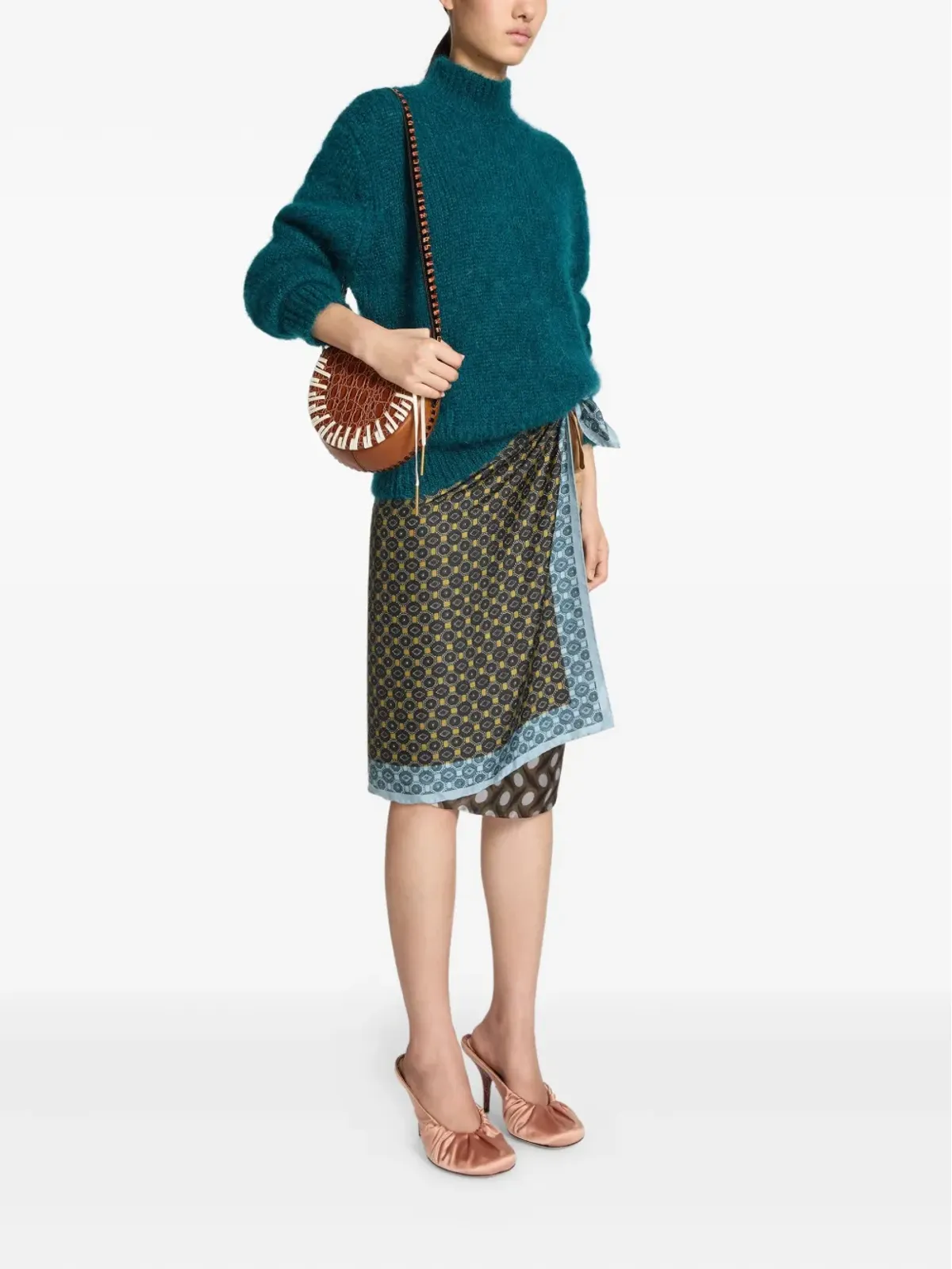 DRIES VAN NOTEN クロコダイルエフェクト ブレイドストラップ クロスボディバッグ - 画像2