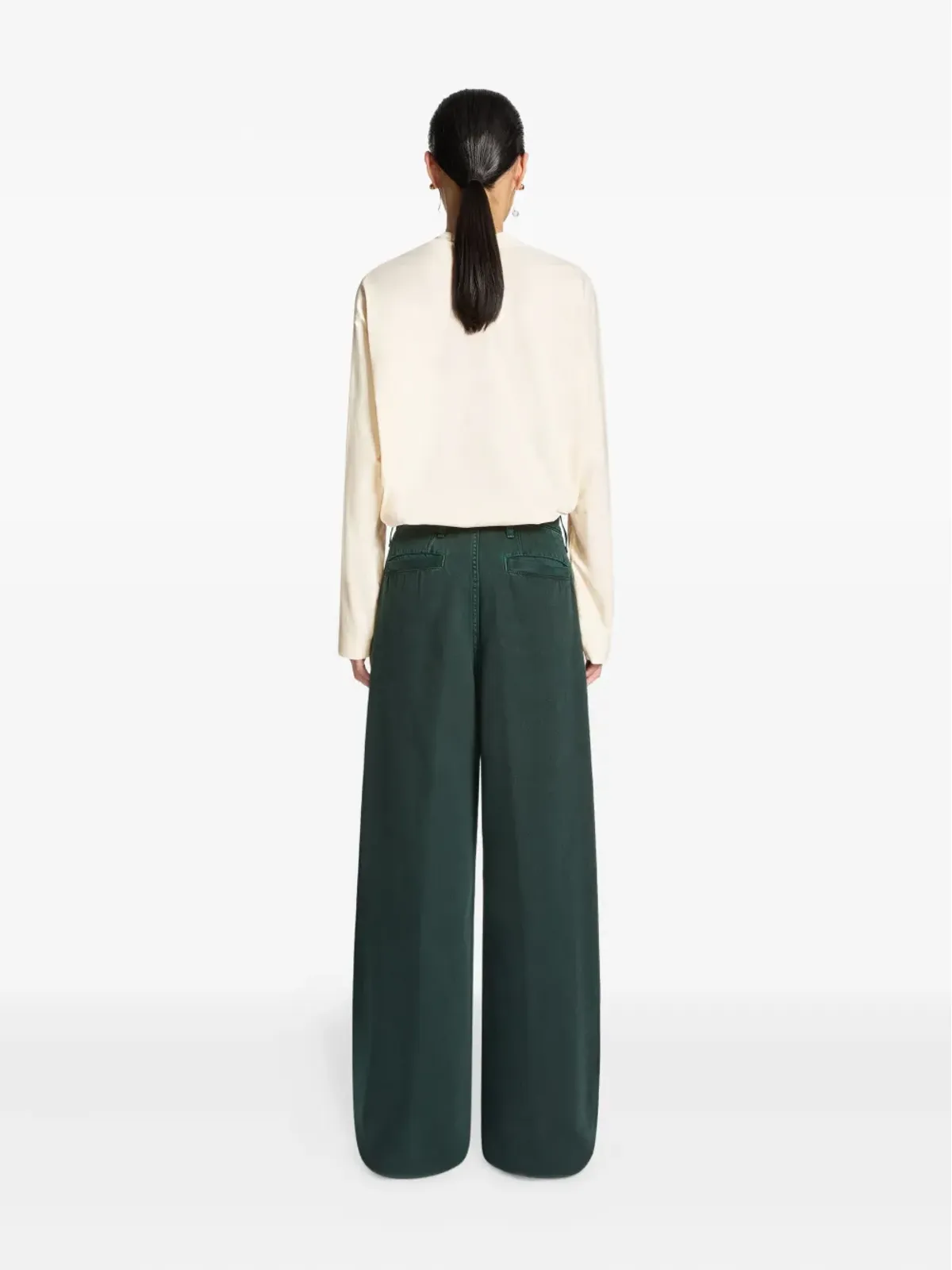DRIES VAN NOTEN サイドストライプデニムパンツ（グリーン） - 画像4