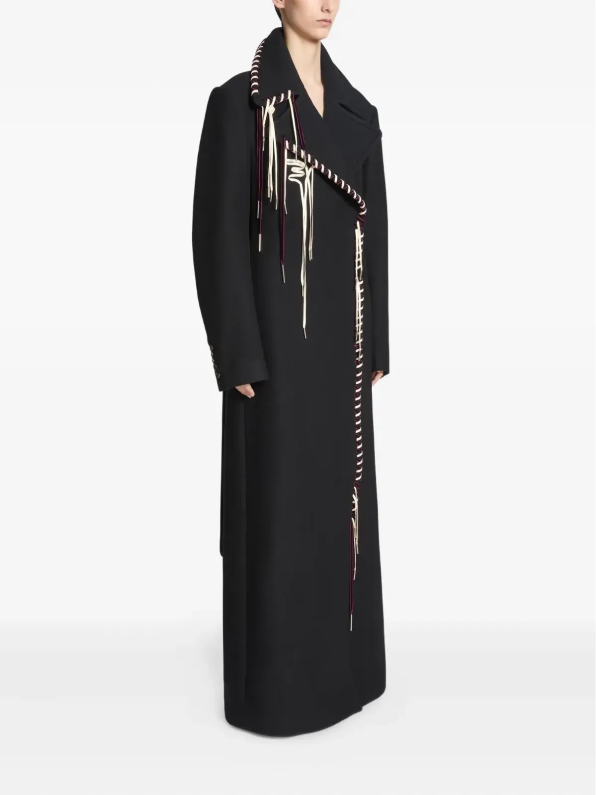 DRIES VAN NOTEN ホイップステッチ装飾コート - 画像3