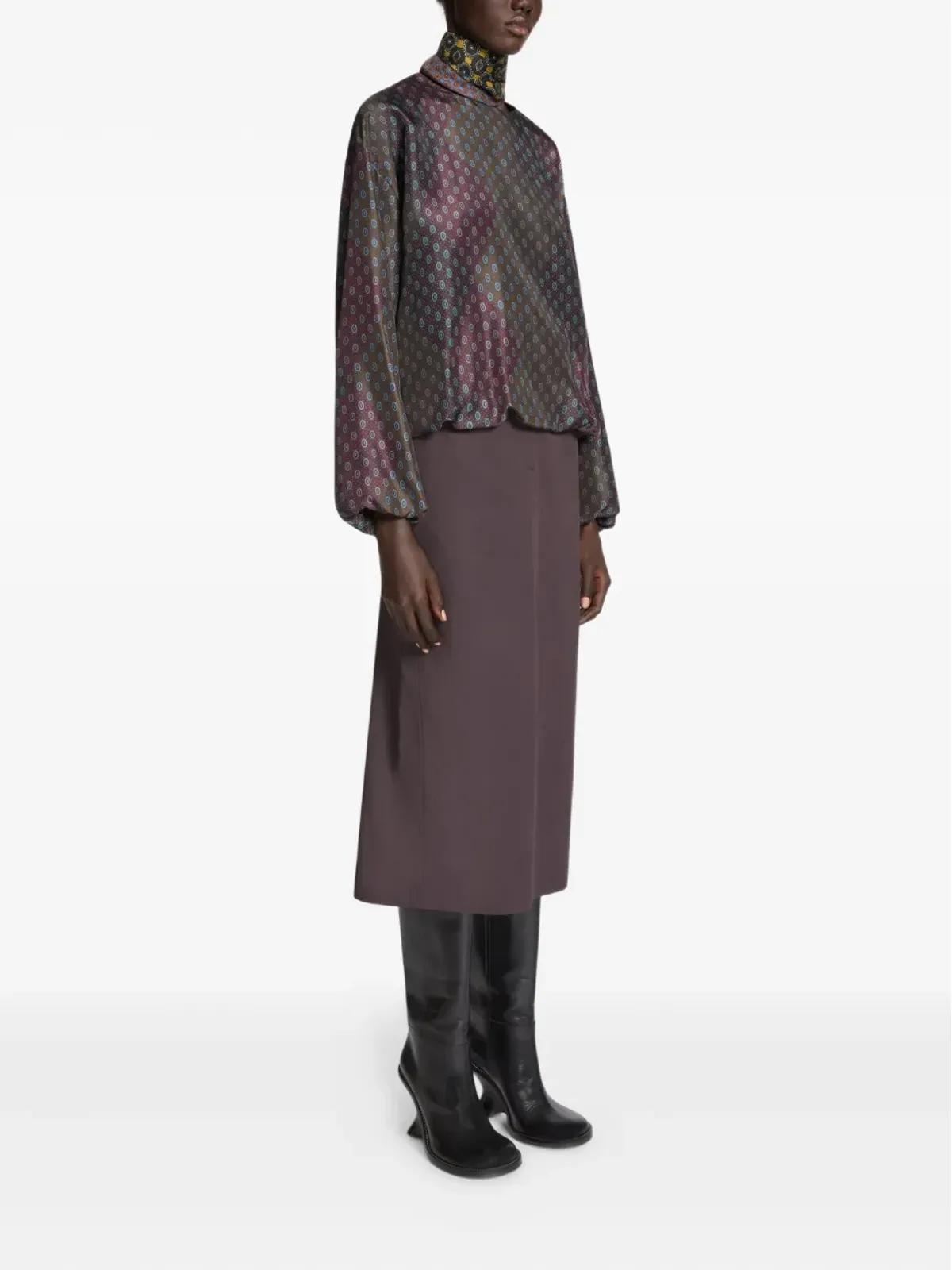 DRIES VAN NOTEN テーラードミディスカート - 画像3
