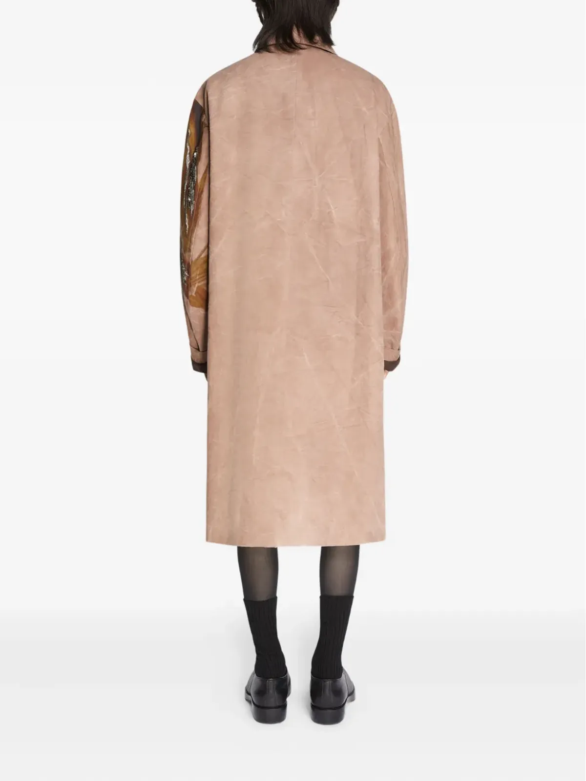 DRIES VAN NOTEN 花柄プリントコート（ピンク） - 画像4