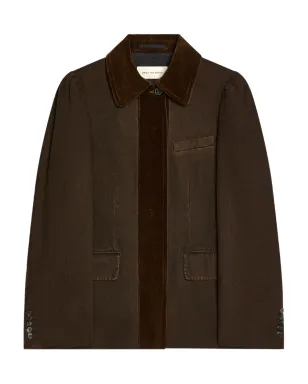 DRIES VAN NOTEN ベルベットトリムデニムブレザー - サムネイル1