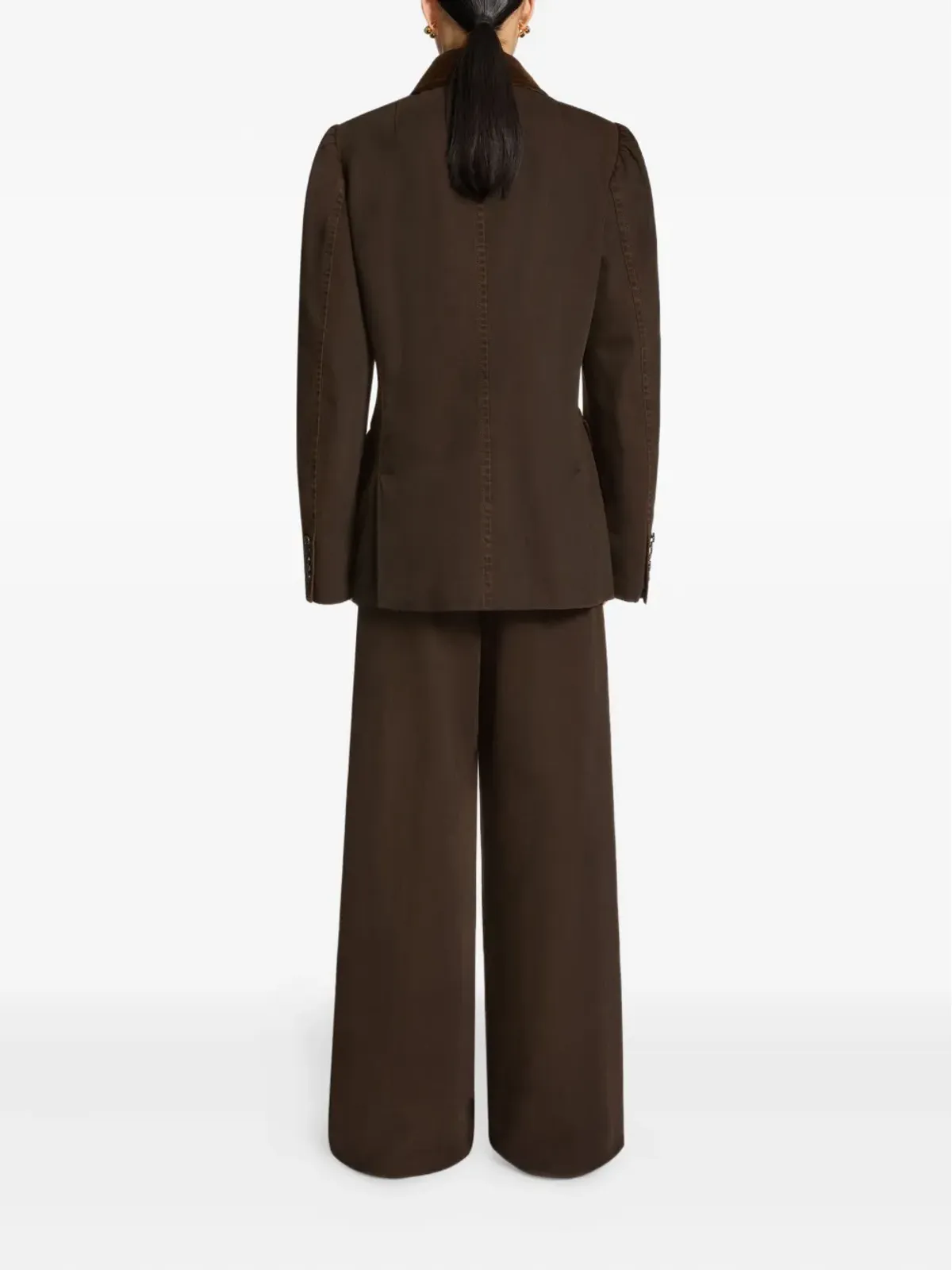 DRIES VAN NOTEN ベルベットトリムデニムブレザー - 画像4