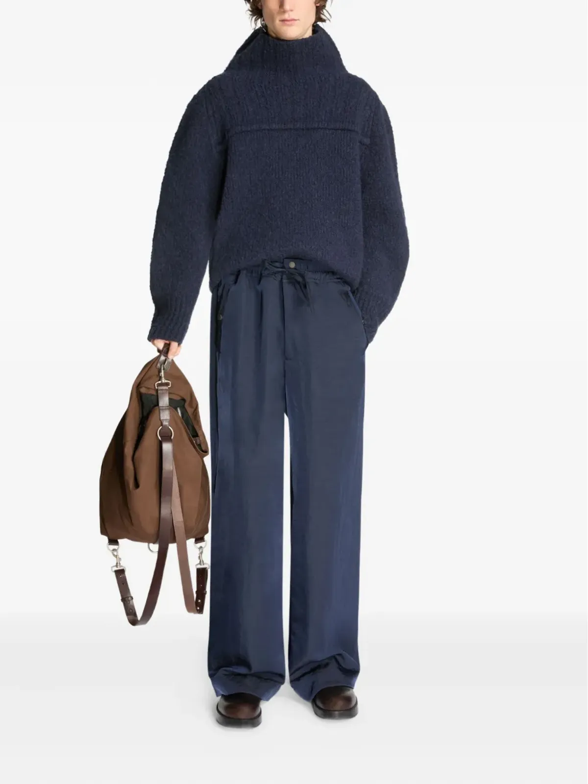DRIES VAN NOTEN ドローストリング サイドポケット トラウザー ブルー - 画像2