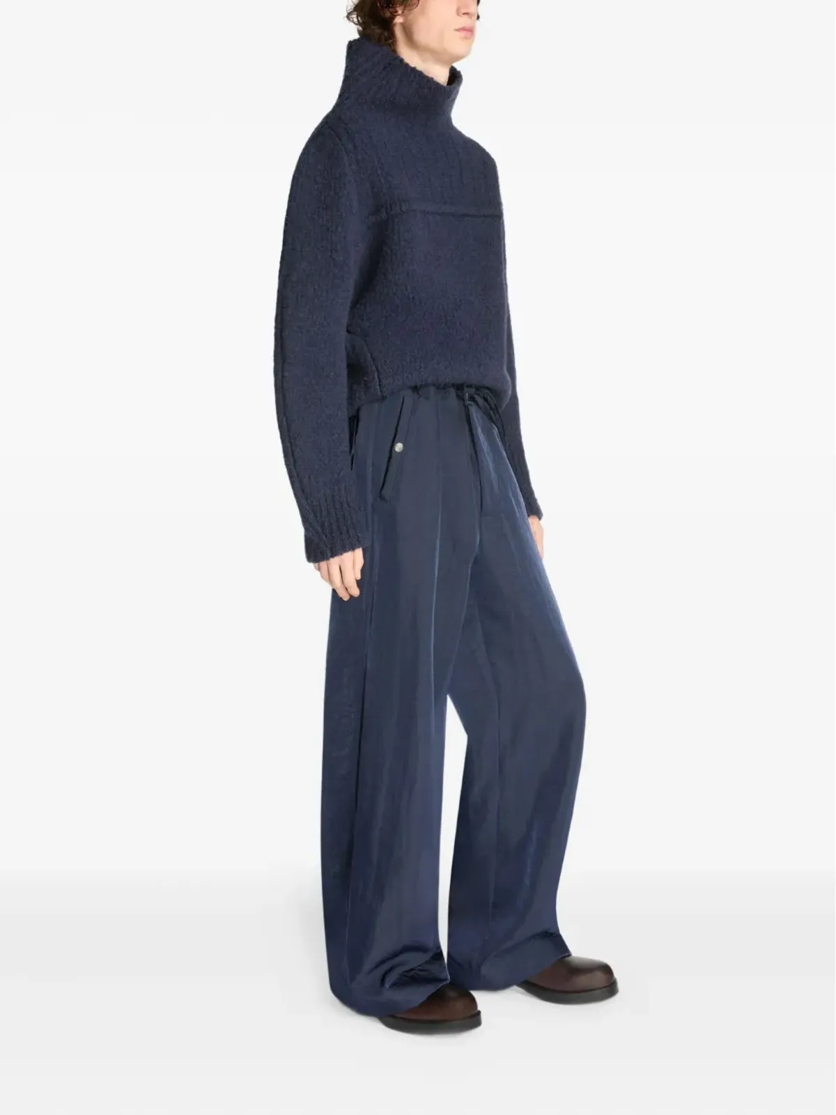 DRIES VAN NOTEN ドローストリング サイドポケット トラウザー ブルー - 画像3