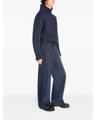 DRIES VAN NOTEN ドローストリング サイドポケット トラウザー ブルー - サムネイル3