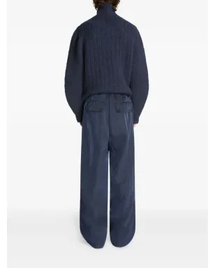 DRIES VAN NOTEN ドローストリング サイドポケット トラウザー ブルー - サムネイル4