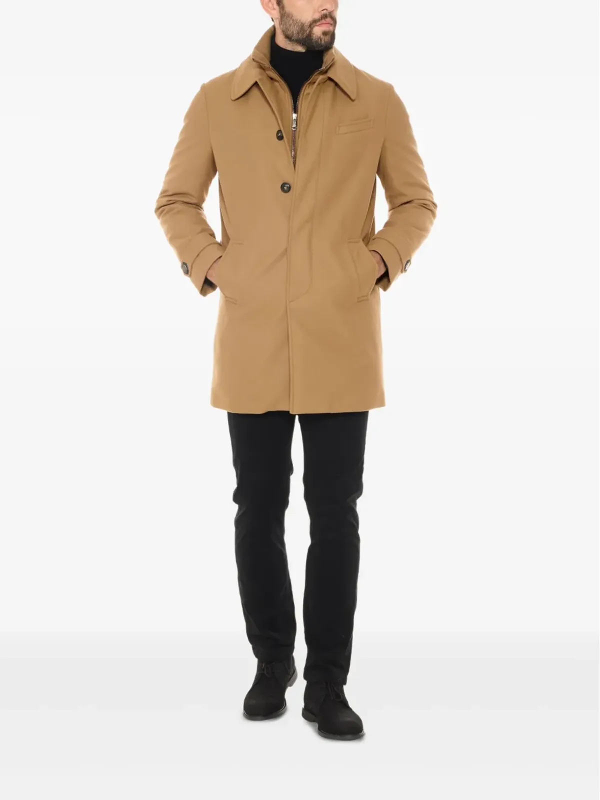 Norwegian Wool ユーロボタンファスニングコート - 画像2