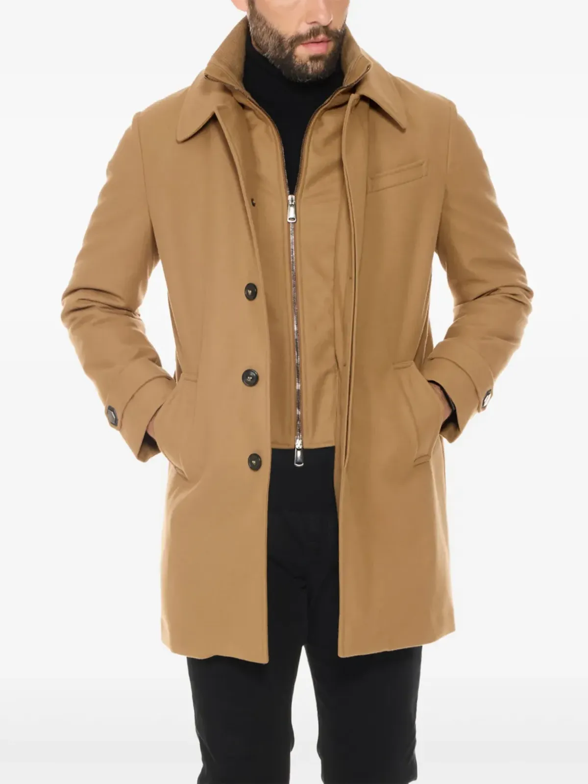Norwegian Wool ユーロボタンファスニングコート - 画像3