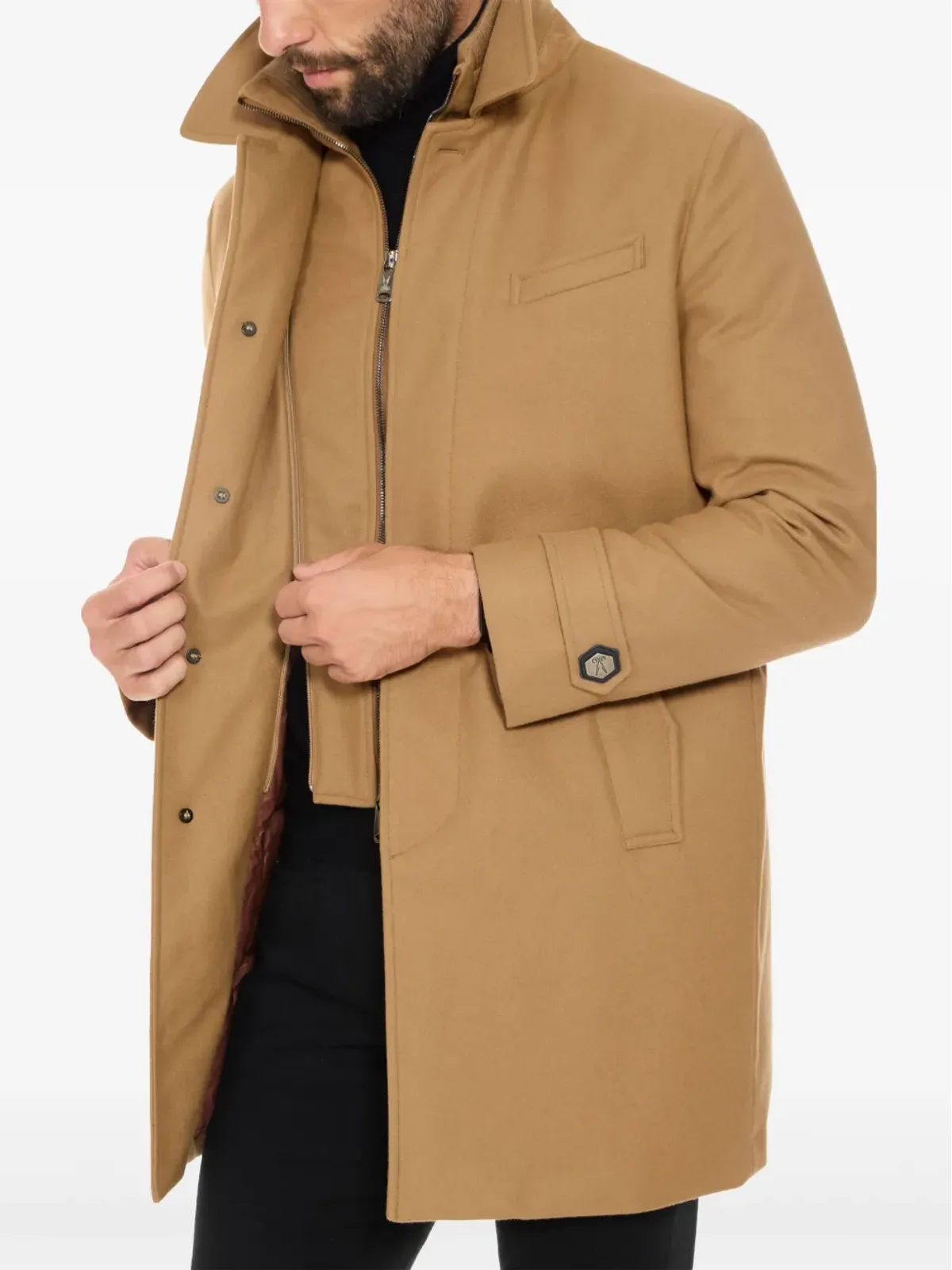 Norwegian Wool ユーロボタンファスニングコート - 画像4