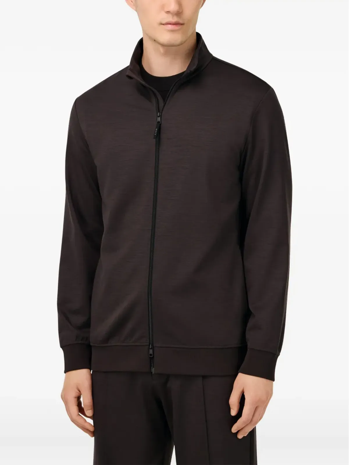 Boggi Milano ハイネックジップ付きスウェットシャツ ブラウン - 画像3