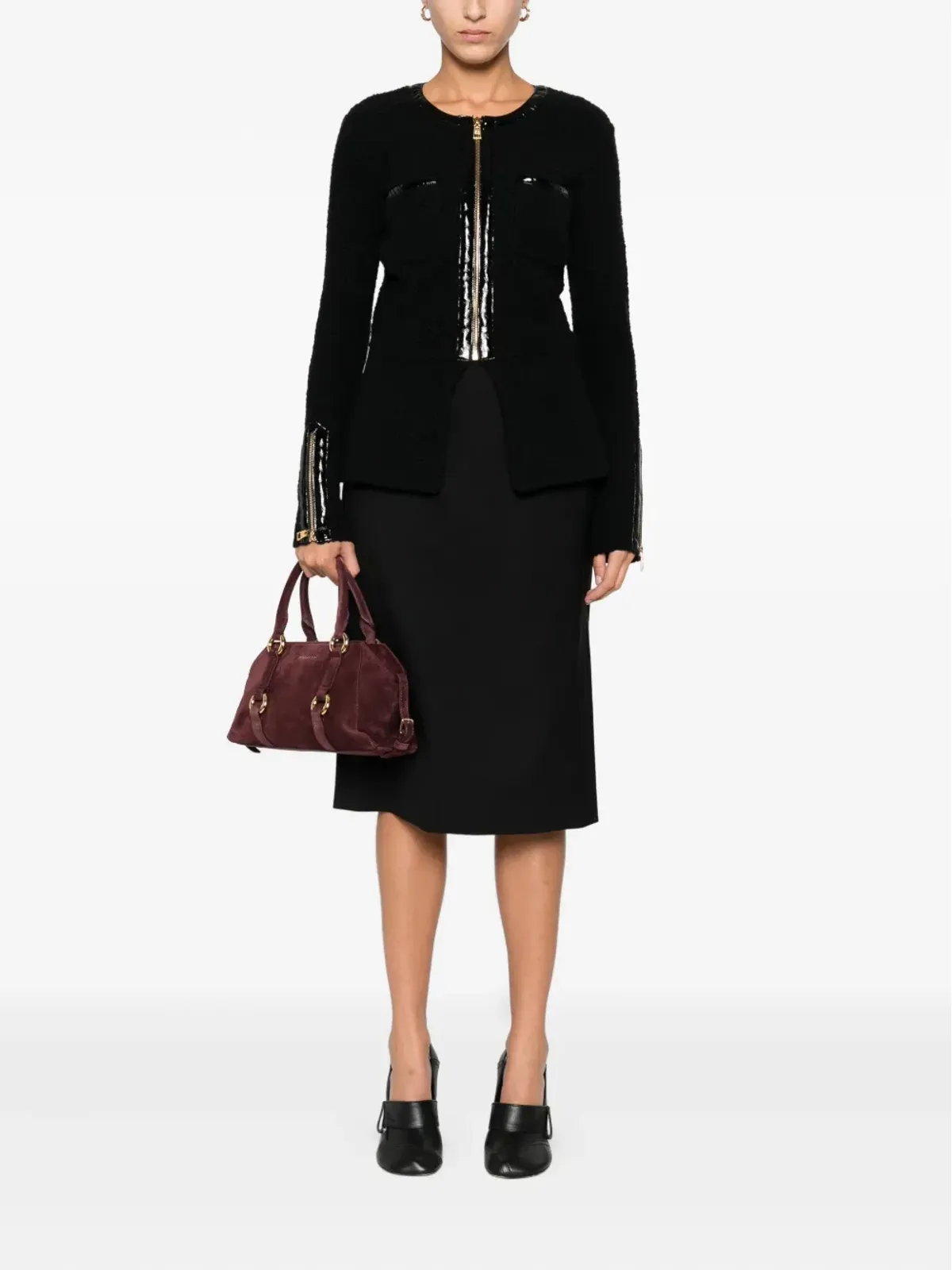 Elisabetta Franchi ジップフロントポケットカーディガン - 画像2