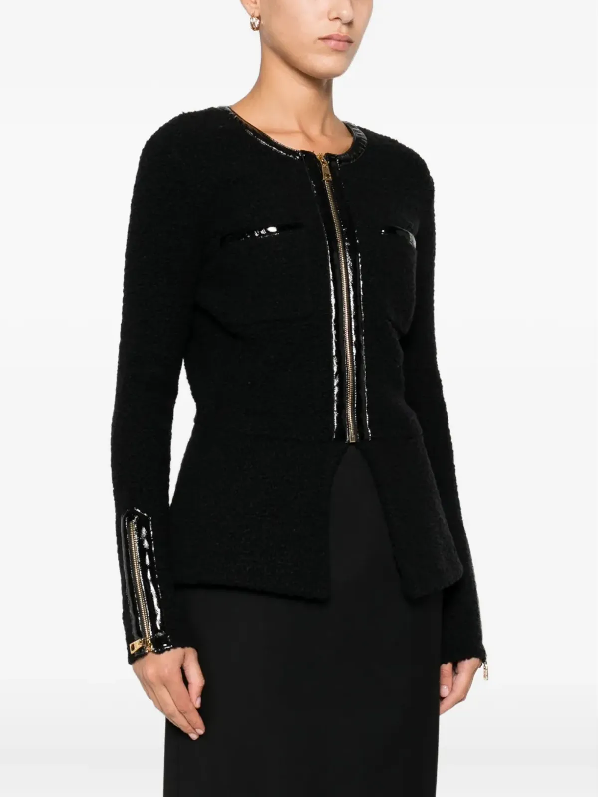 Elisabetta Franchi ジップフロントポケットカーディガン - 画像3