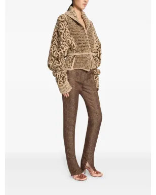 DRIES VAN NOTEN スワールジャカードパンツ グリーン - サムネイル3