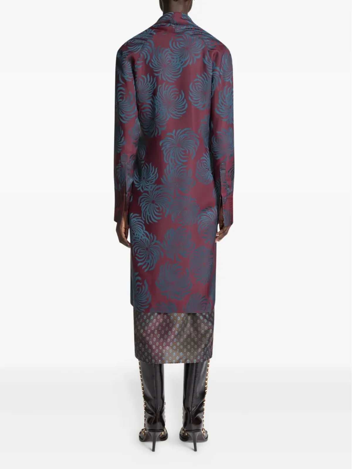 DRIES VAN NOTEN 幾何学模様ミディドレス - 画像4