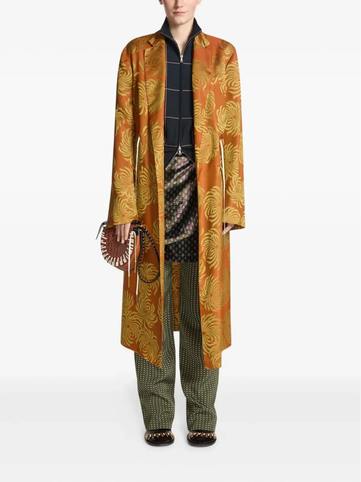 DRIES VAN NOTEN 花柄ジャカードコート - 画像2