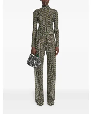 DRIES VAN NOTEN 幾何学柄パンツ - Green - サムネイル2