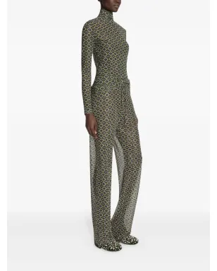 DRIES VAN NOTEN 幾何学柄パンツ - Green - サムネイル3