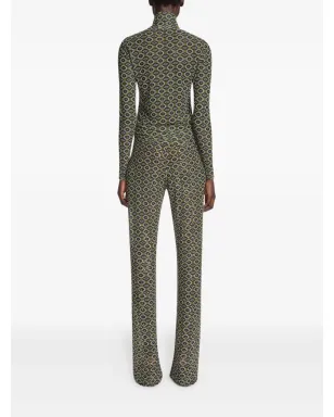 DRIES VAN NOTEN 幾何学柄パンツ - Green - サムネイル4