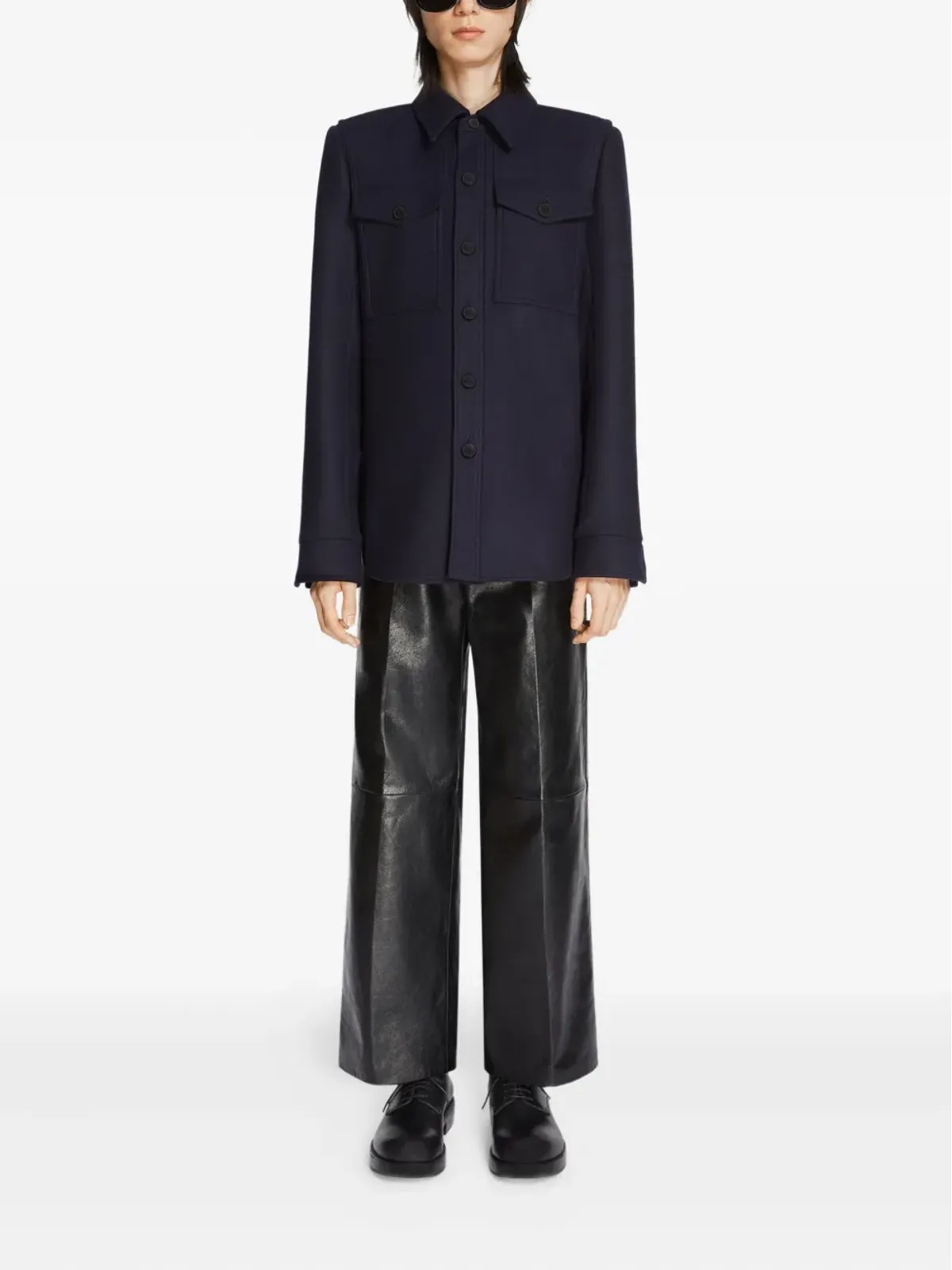DRIES VAN NOTEN レザートラウザー - 画像2