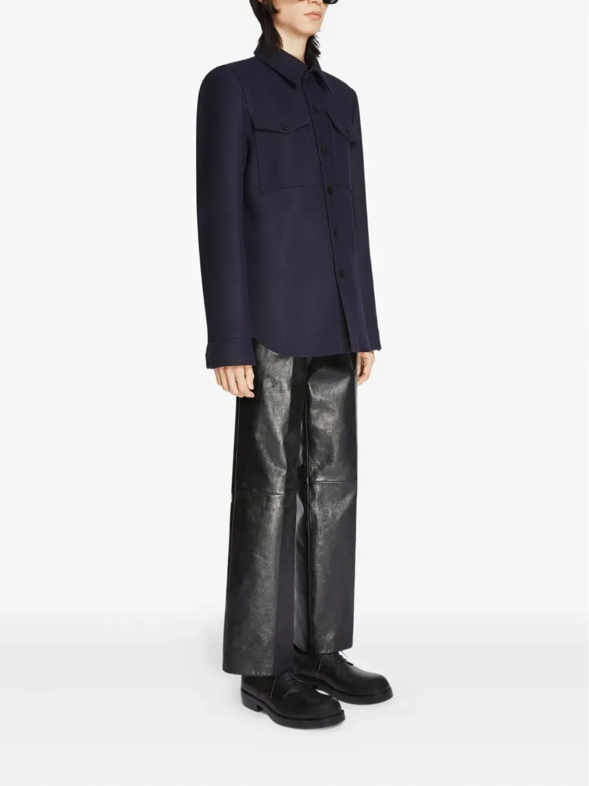 DRIES VAN NOTEN レザートラウザー - 画像3