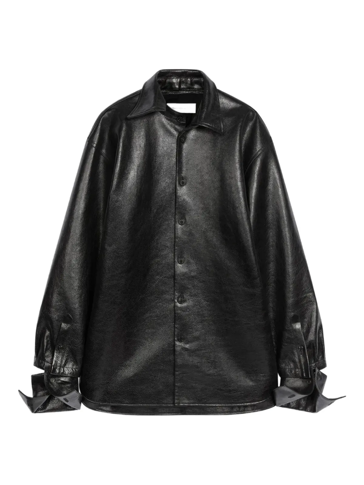 DRIES VAN NOTEN レザーシャツ - ブラック - 画像1