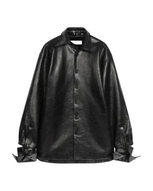 DRIES VAN NOTEN レザーシャツ - ブラック - サムネイル1