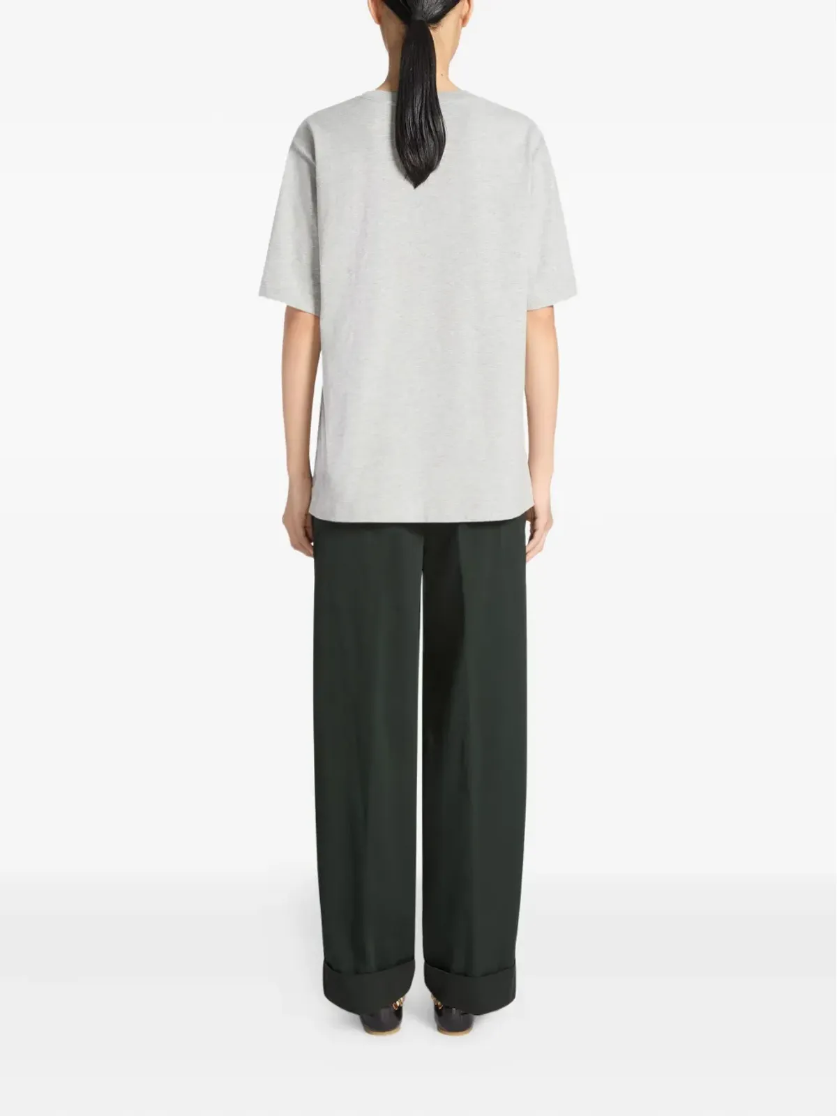 DRIES VAN NOTEN ボタン装飾 コットン Tシャツ - グレー - 画像4