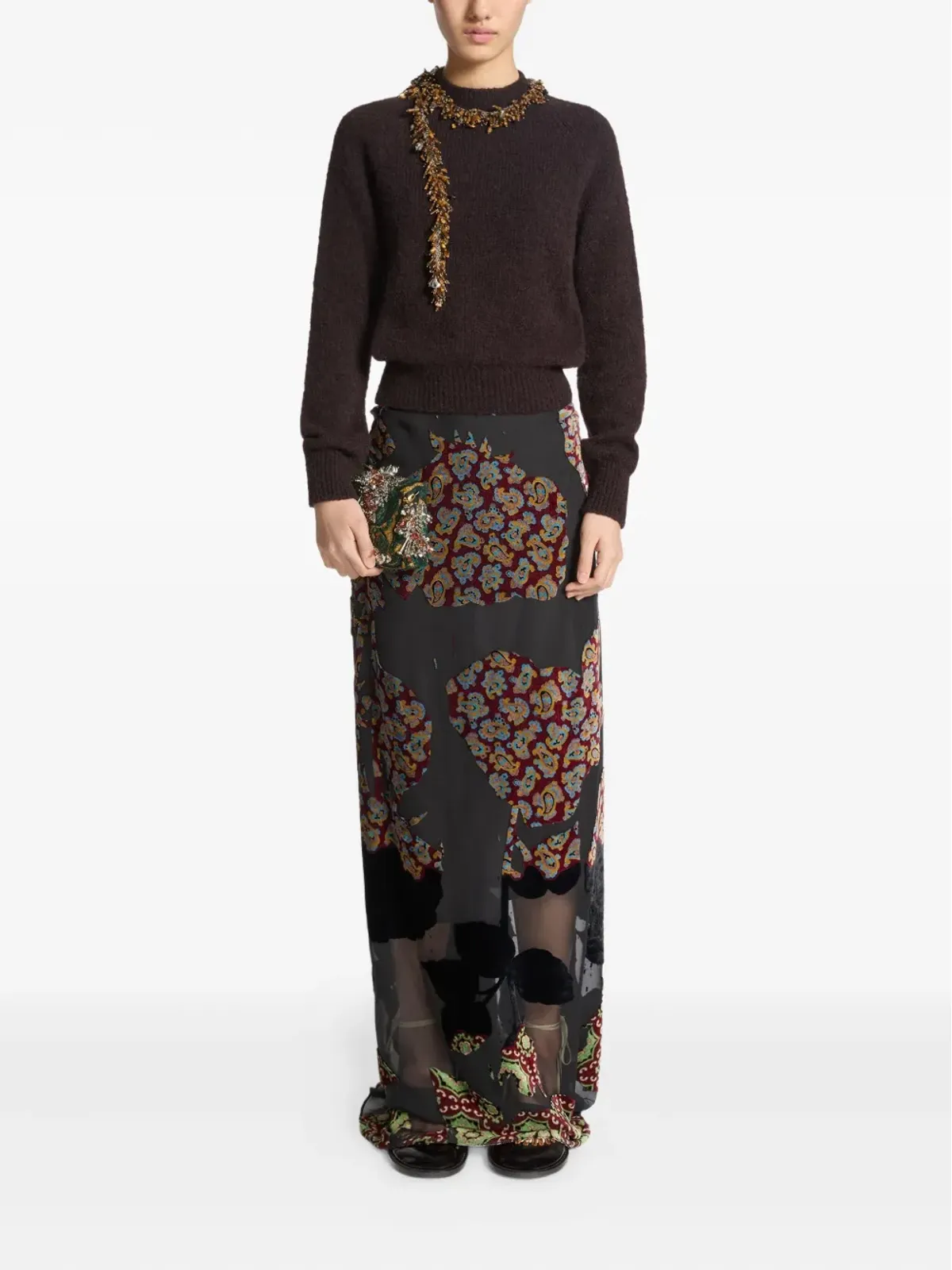 DRIES VAN NOTEN 花柄プリントのフリルスカート - 画像2