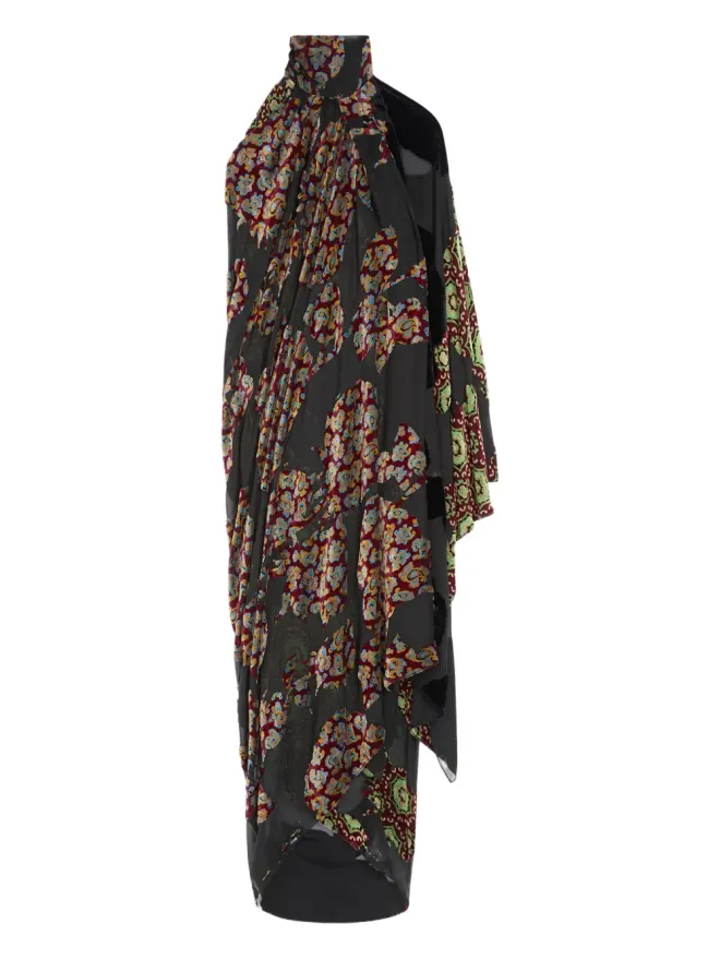 Dries Van Noten DRIES VAN NOTEN パッチワーク アシンメトリック マキシドレスの商品画像