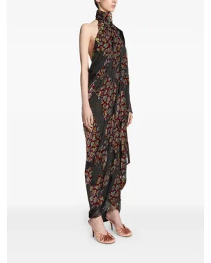 DRIES VAN NOTEN パッチワーク アシンメトリック マキシドレス - サムネイル3