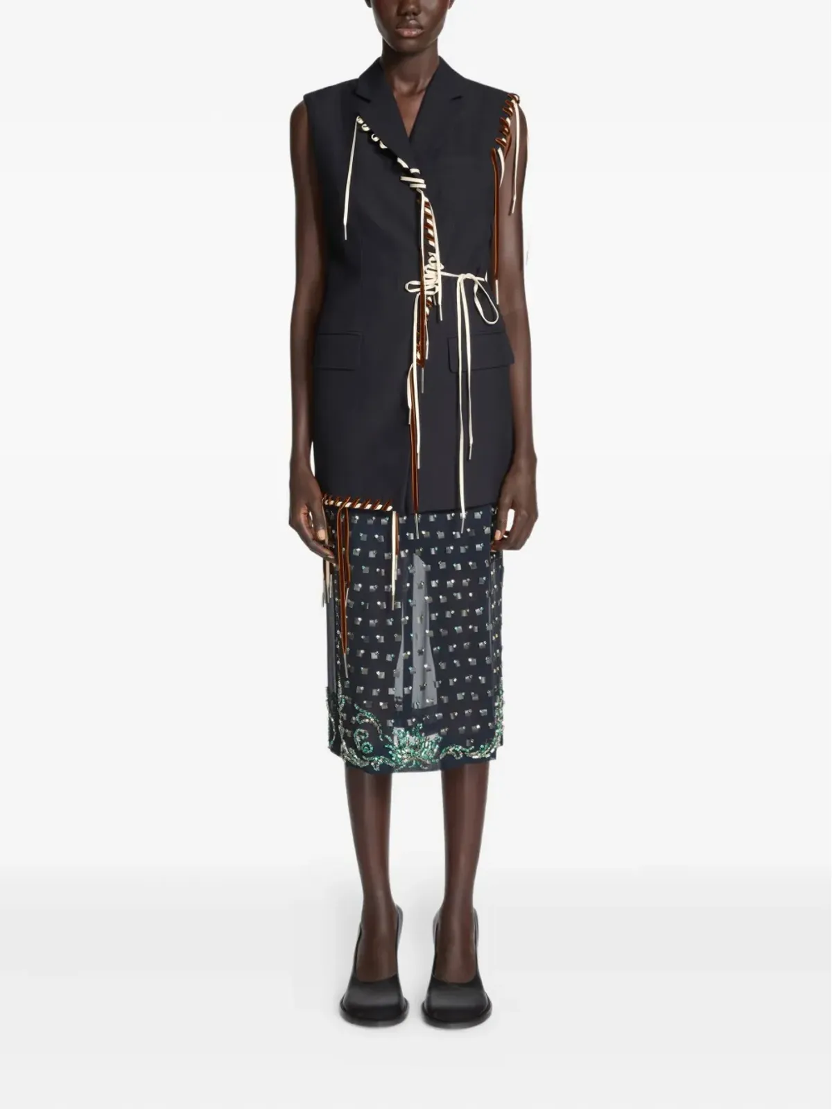 DRIES VAN NOTEN ノースリーブ ウール ブレザー - 画像2