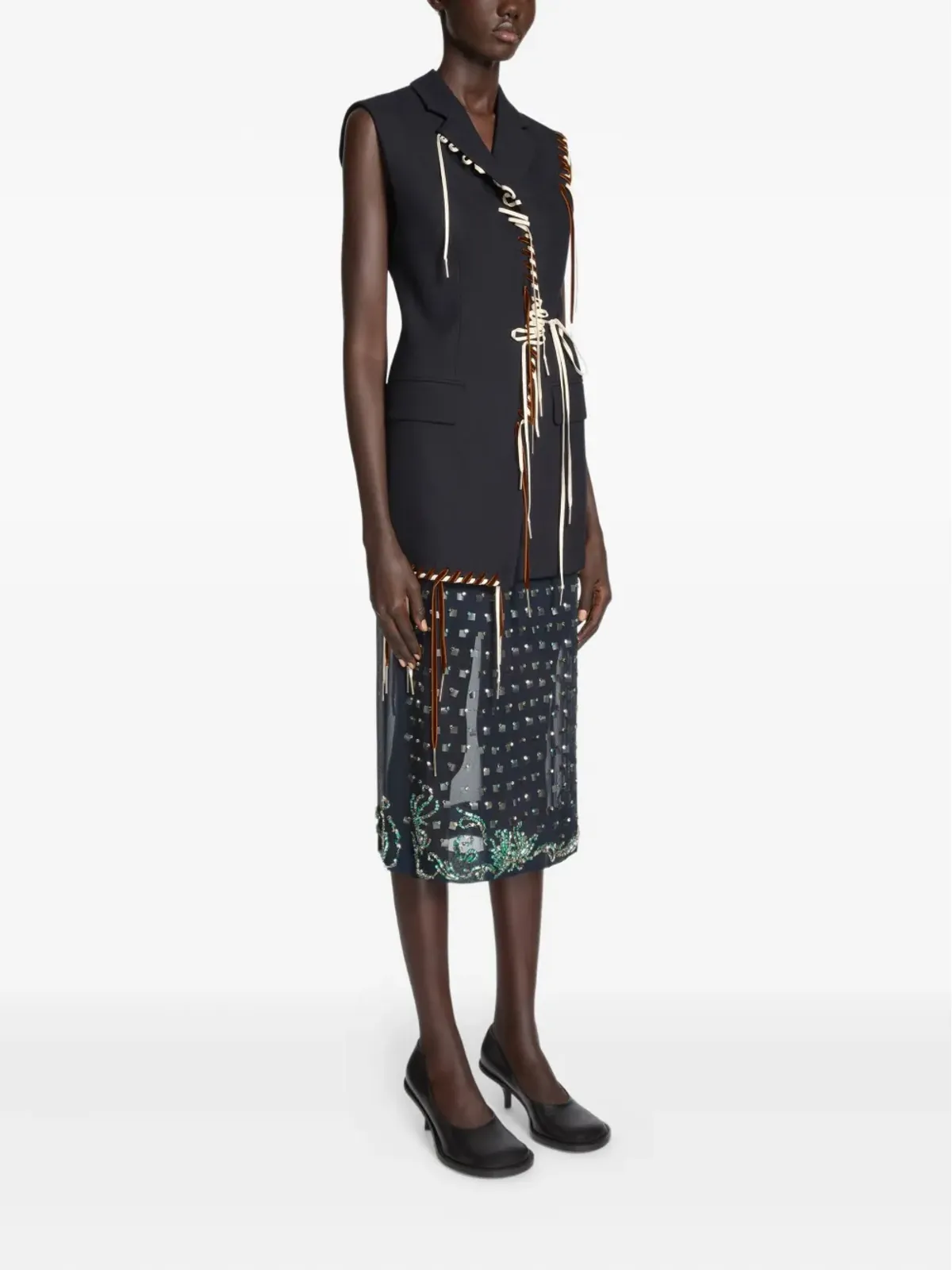 DRIES VAN NOTEN ノースリーブ ウール ブレザー - 画像3