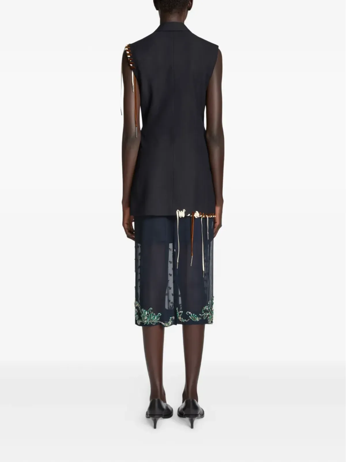 DRIES VAN NOTEN ノースリーブ ウール ブレザー - 画像4