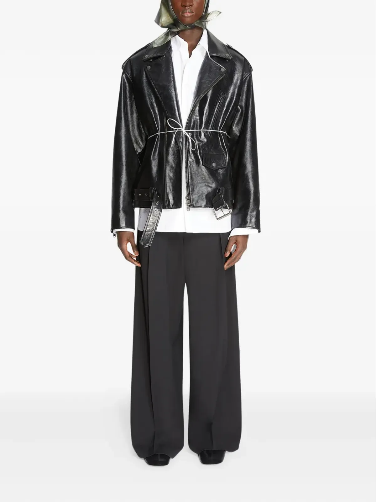 DRIES VAN NOTEN ベルト付きバイカージャケット - 画像2