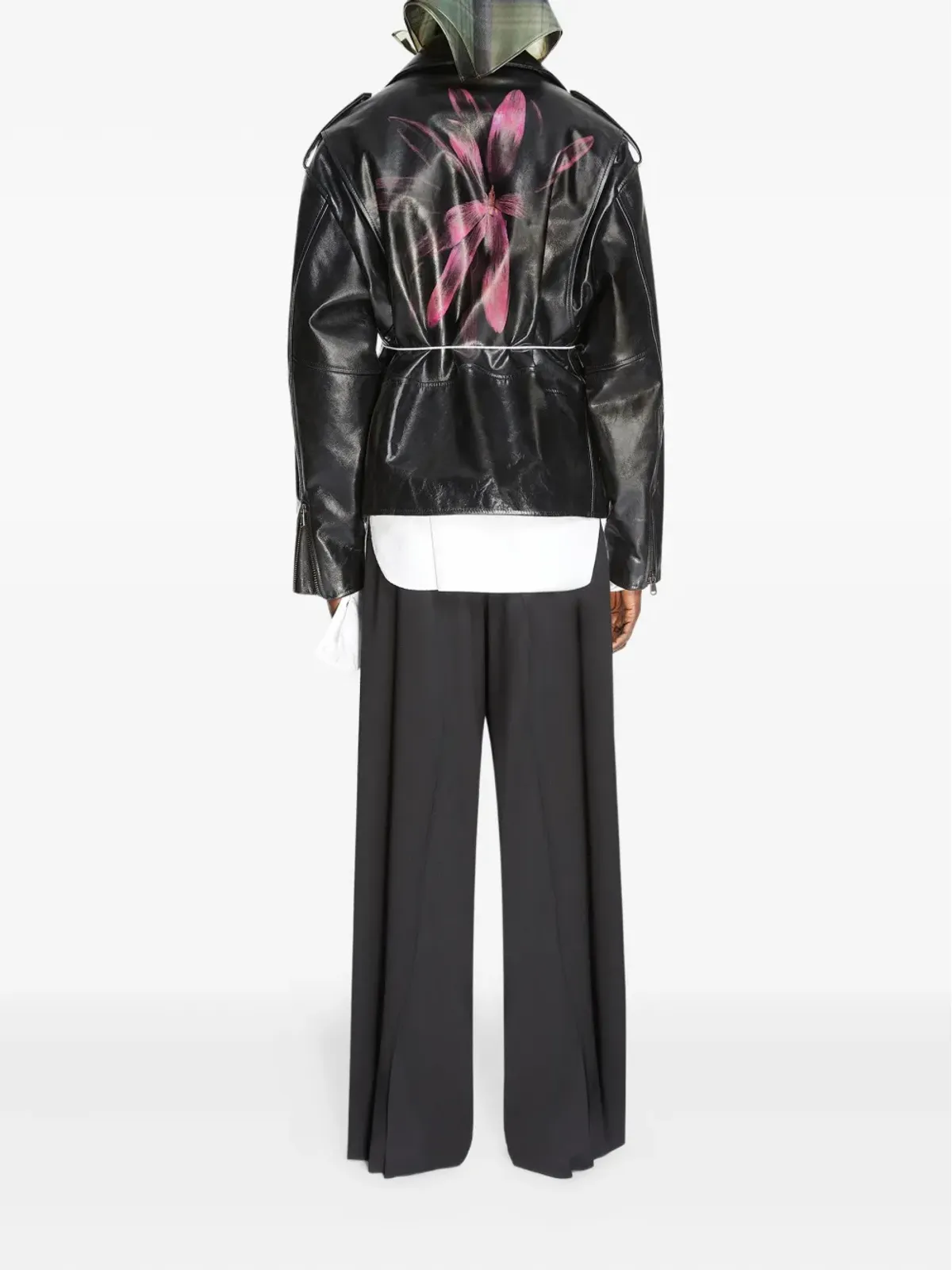 DRIES VAN NOTEN ベルト付きバイカージャケット - 画像4