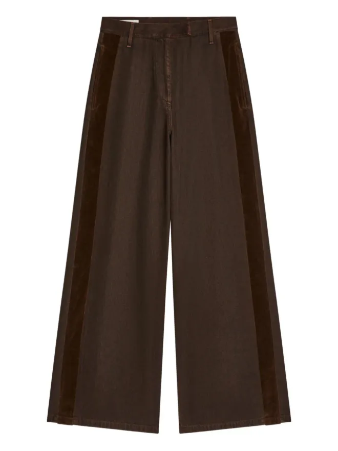 Dries Van Noten DRIES VAN NOTEN ストライプディテール デニムパンツ ブラウンの商品画像