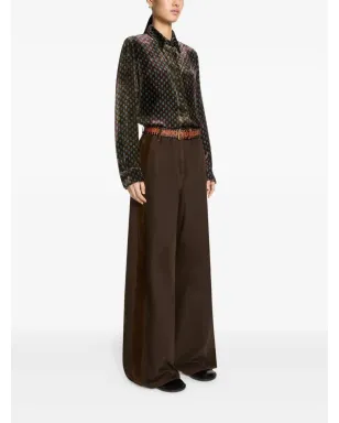 DRIES VAN NOTEN ストライプディテール デニムパンツ ブラウン - サムネイル3
