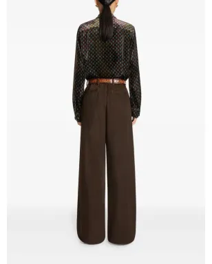 DRIES VAN NOTEN ストライプディテール デニムパンツ ブラウン - サムネイル4