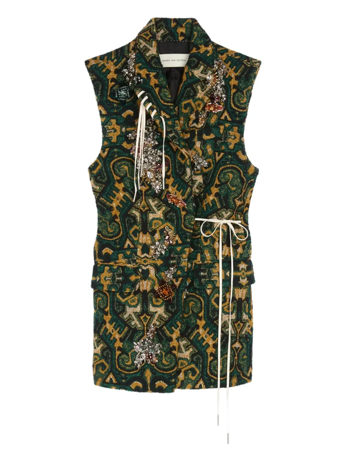 DRIES VAN NOTEN 装飾付きノースリーブブレザー - 画像1
