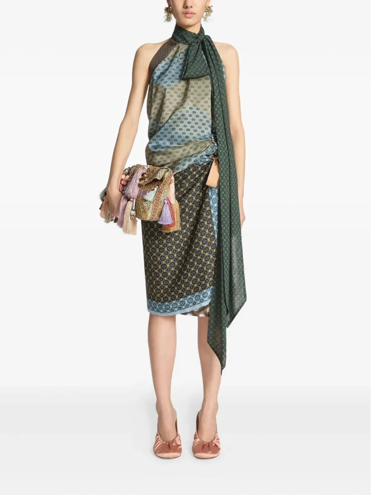 DRIES VAN NOTEN ホルターネック ジオメトリックパターンのトップ - 画像2